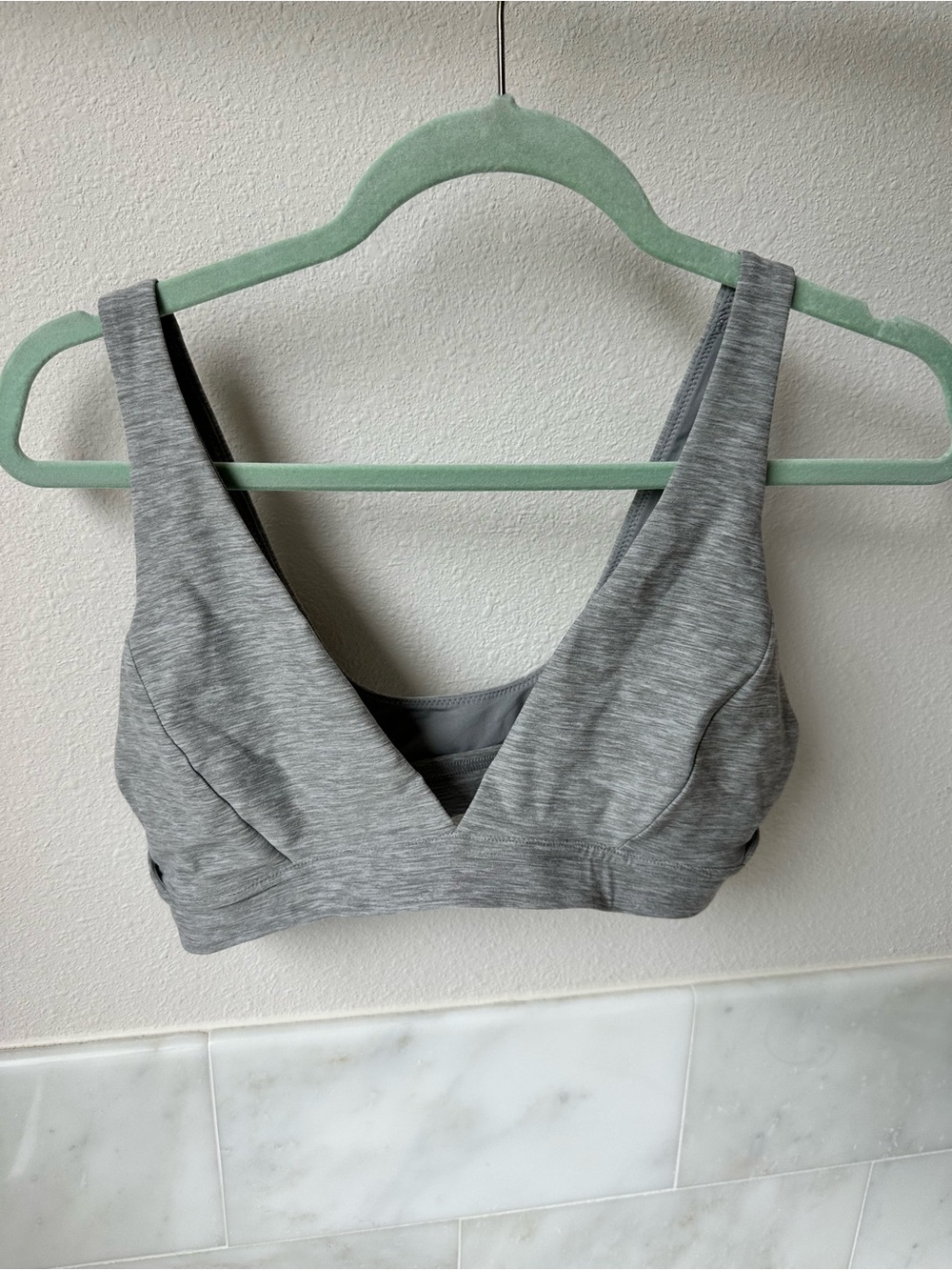 Athleta Heather Gray V-Neck Wireless Bralette